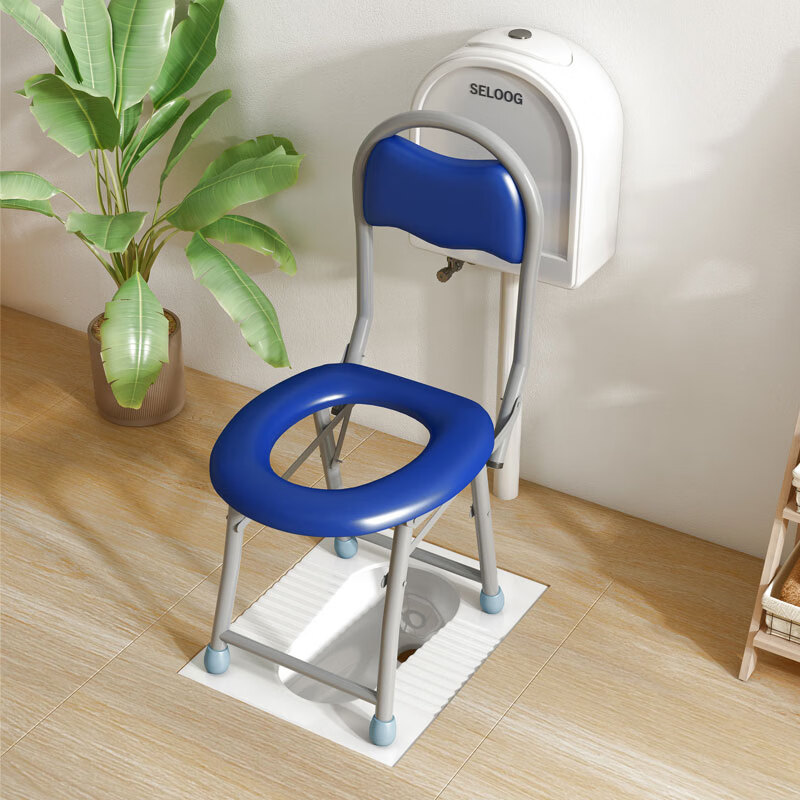 汤神逸品坐便椅孕妇老人家用卫生间坐便凳子蹲厕用加厚软垫防滑坐便座椅 加粗加厚软垫款-高37CM