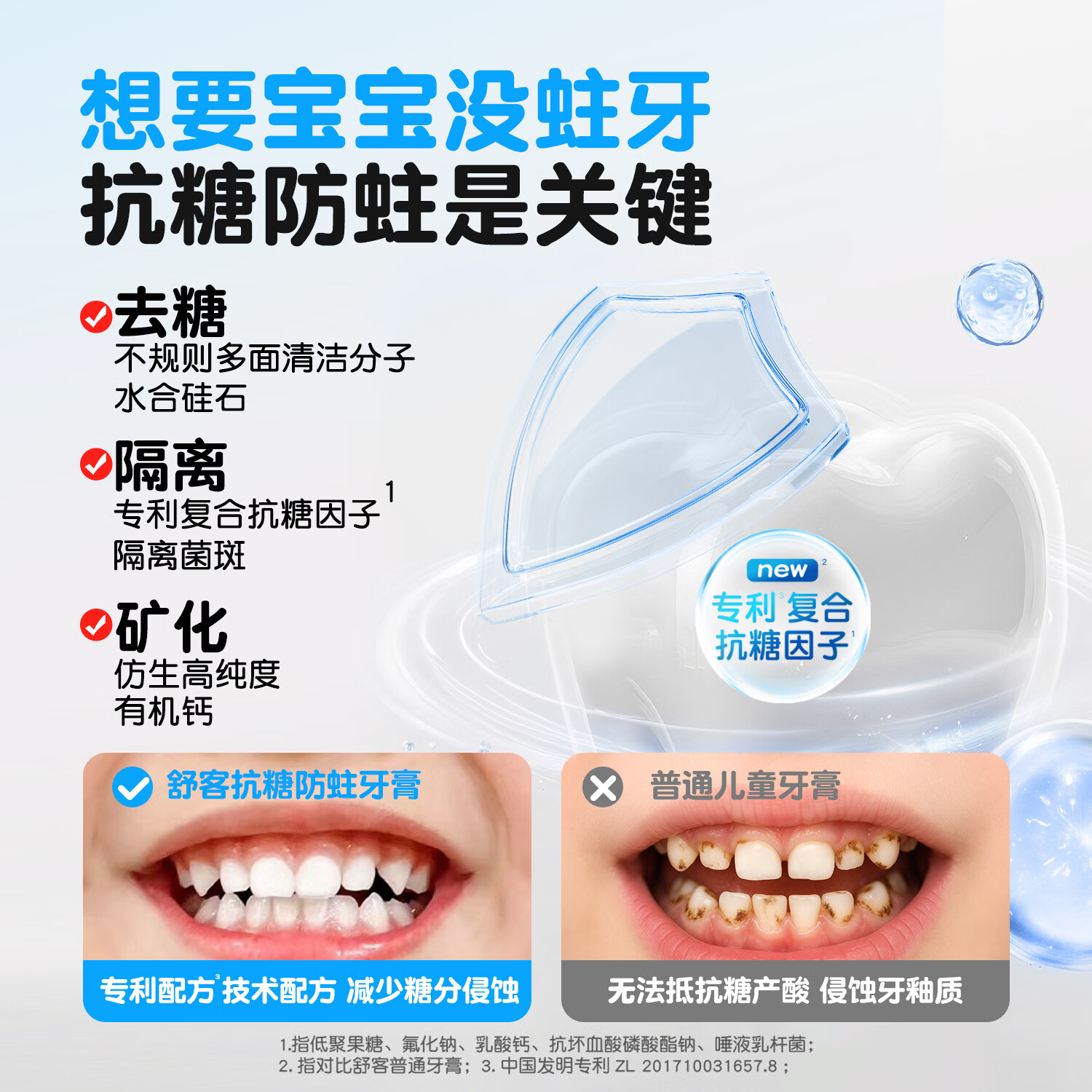 舒客儿童牙膏抗糖防蛀含氟护齿护龈牙釉质3-6-12岁换牙期牙刷 【买二送四】抗糖牙膏共140g+牙刷*2