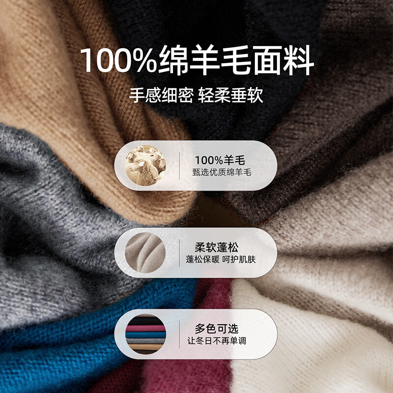 【京东直采】|26新款100%全羊毛女无缝针织衫毛衣百搭套头打底衫 半高领-奶白 L (165-170CM) (115-125斤）