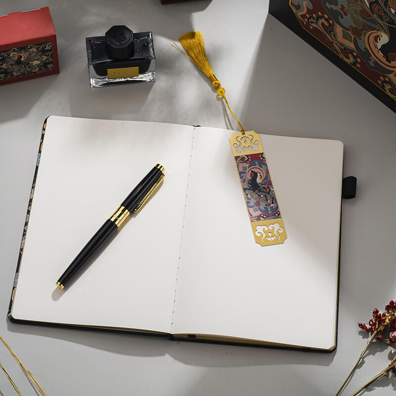 DUKE公爵2026马踏祥云套装红色5气氛款铱金笔钢笔墨水笔自用书写送人自用书写顺滑可用墨囊 天马赐福（敦煌黑色）