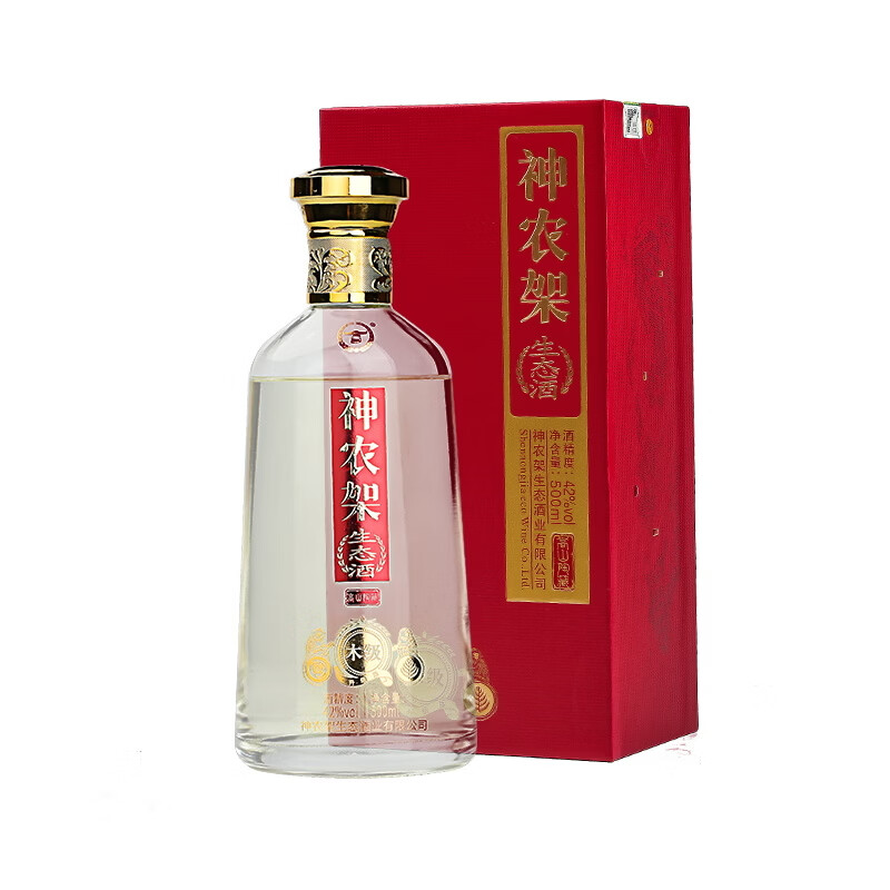 神农架兼香型白酒纯粮酒口粮酒养生酒补酒42度500ml酒高粱酒送礼盒装 42度 500mL 6瓶 (整箱)送6杯1壶酒具套装