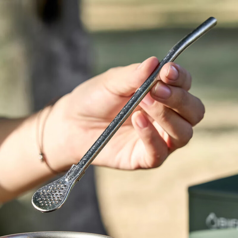 纯钛吸管勺子水杯奶茶搅拌过滤一体两用环保金属钛合金非一次性 纯钛【吸管勺】1支 送刷袋