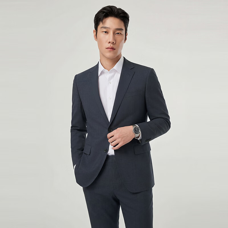 雅戈尔(YOUNGOR)【可机洗绵羊毛莱赛尔】26春夏新款西装外套男西服休闲商务亲肤 灰蓝VOTN210240HJA上衣 175B 175/100A (推荐75-80公斤)