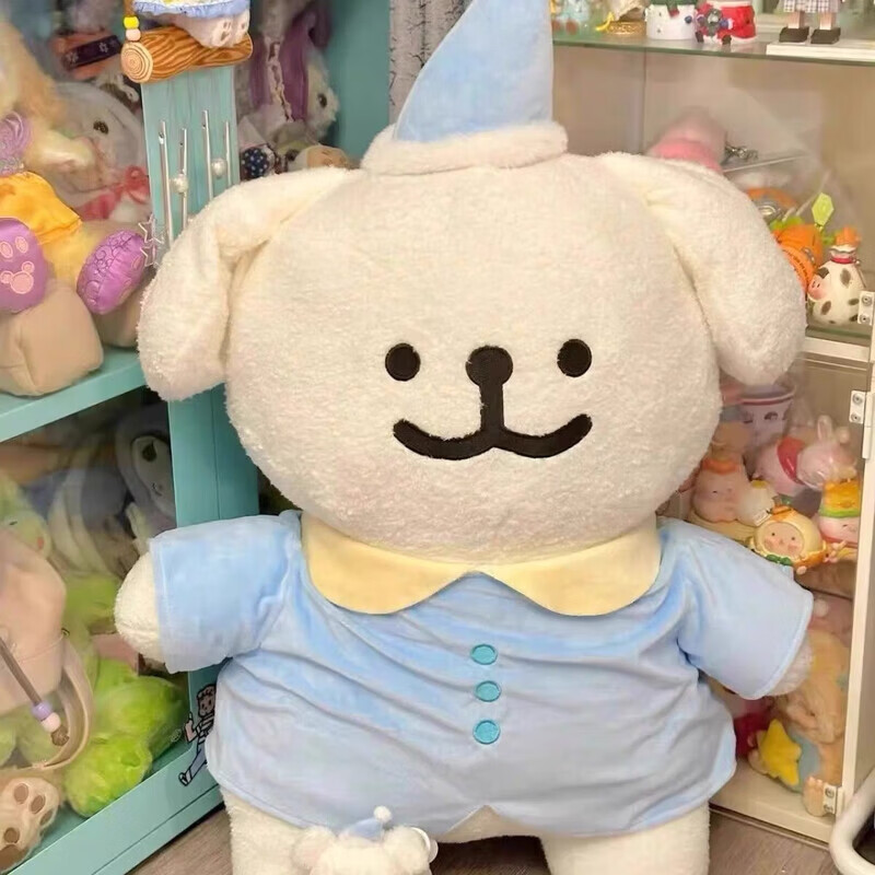 CLCEYOUOETY可爱线条小狗玩偶大号毛绒玩具抱枕小狗公仔布娃娃节日生日 精选优品全长35cm