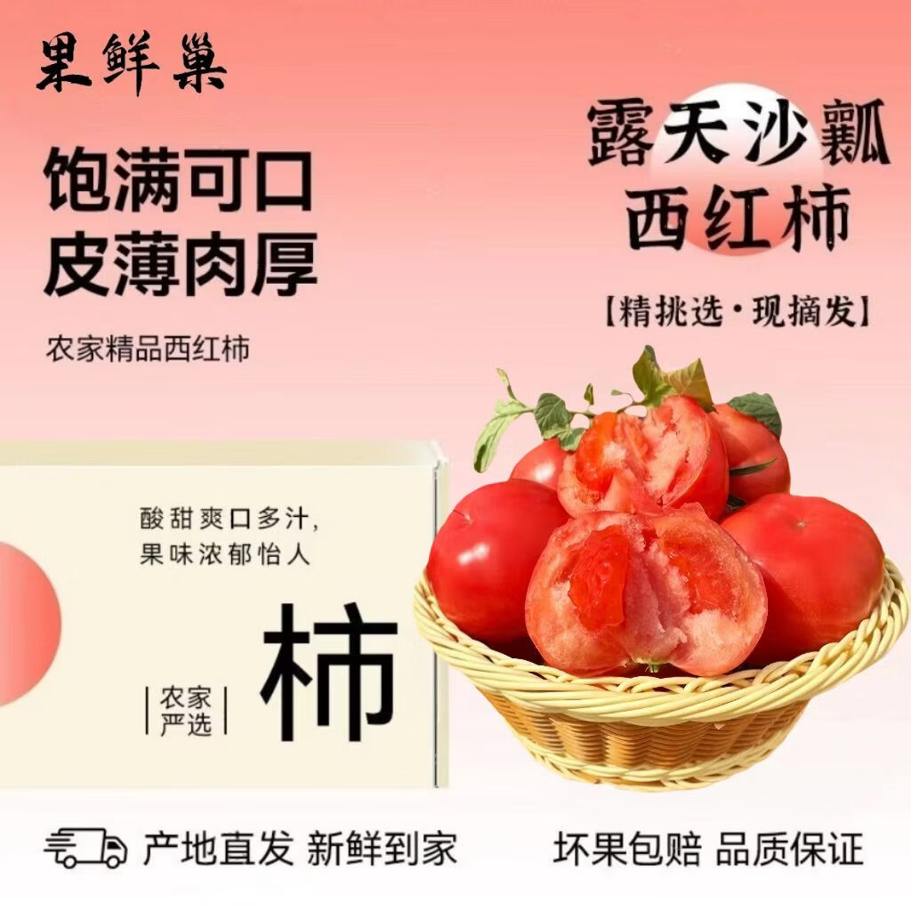 果鲜巢陕西泾阳普罗旺斯水果西红柿自然成熟沙瓤番茄当季新鲜蔬菜4.5斤 普罗旺斯水果西红柿 5斤 净重4.5斤 小果70克以上