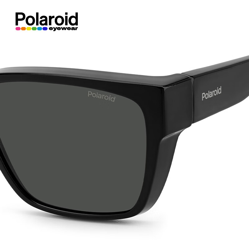 Polaroid偏光墨镜套镜近视专用男女墨镜开车户外防紫外线9018 亮黑框-灰片(9018)偏光