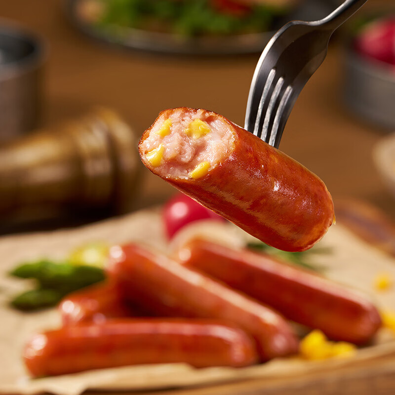 荷美尔（Hormel）加州火腿片150g*3包早餐三明治沙拉随意火腿德式香肠一口香鸡肉肠 【顺丰冷运】车达芝士肠180g*3包（效期至26.4）