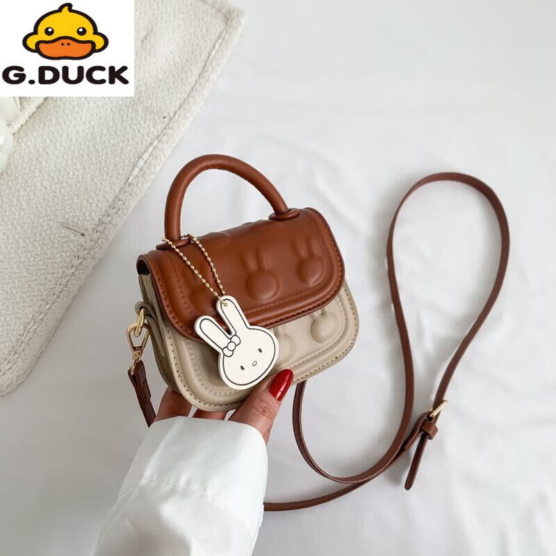 G.duck2025流行儿童女孩包公主小众女童单肩斜挎包新款宝宝洋气拎包可爱 粉色
