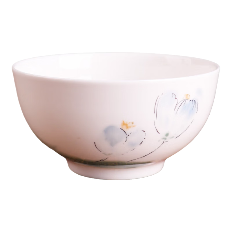 錦鳯景德鎮(zhèn)骨瓷碗飯碗面碗湯碗家用菜盤飯盤西餐盤魚盤吃碟夏日午后 4.5英寸澳碗