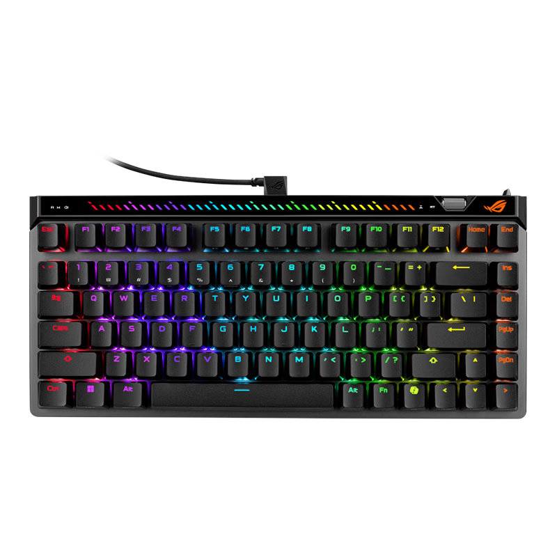 ROG魔导士Ace 75HE 有线游戏键盘 磁轴键盘 六层消音结构 HFX V2磁轴RT0.01电竞键盘 无畏契约 黑色