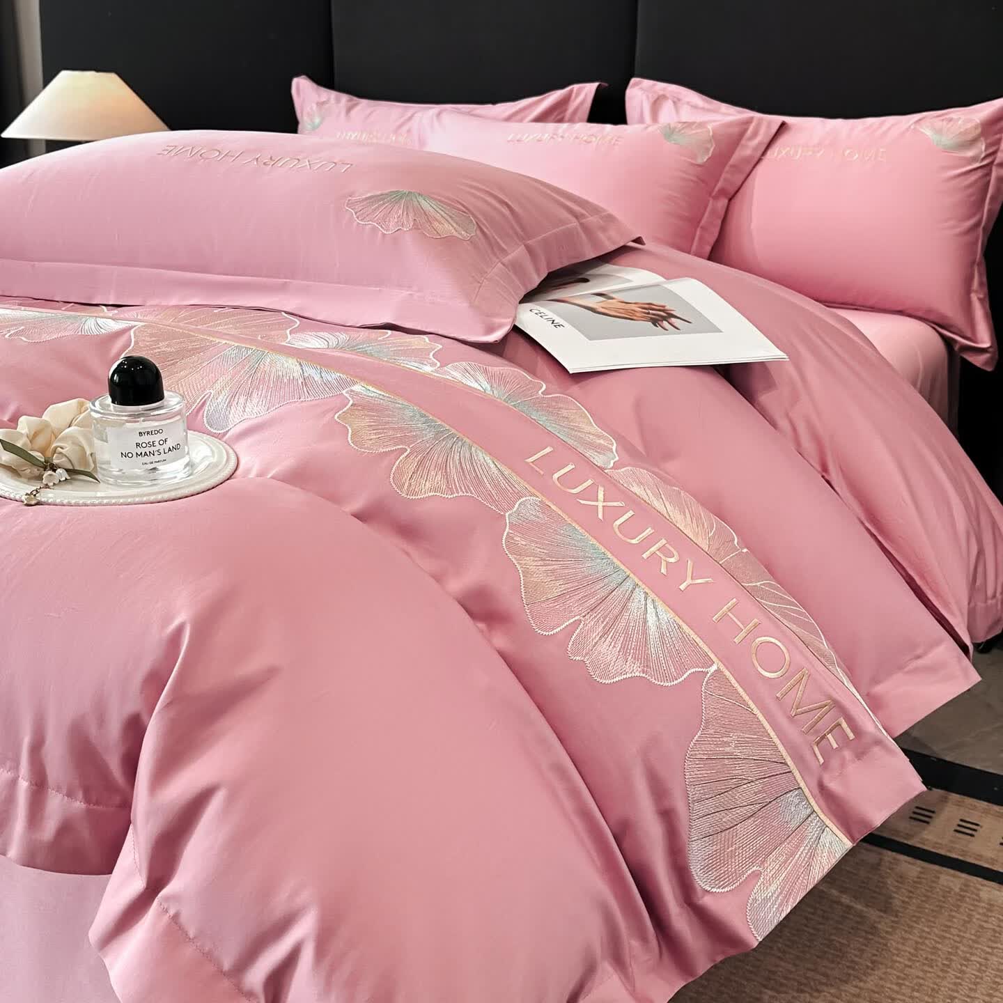 水星系列高端四件套全棉100%纯棉2026新款轻奢四季通用纯棉床单被套四件套 花漾-芙芮粉 1.5m 床单款 被套200*230cm四件套