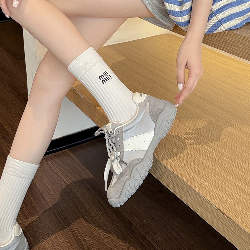 真维斯（Jeanswest）女鞋德训鞋女休闲鞋柔软舒适百搭学生经典板鞋小白鞋运动鞋 灰色 40