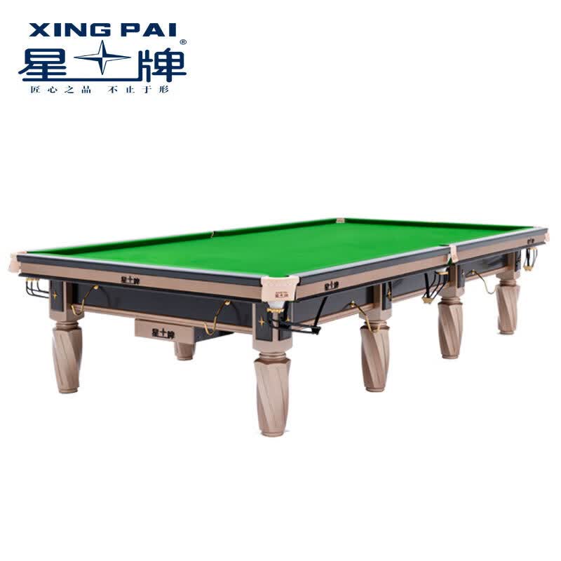 星牌（XING PAI）英式台球桌S106昆吾型号斯诺克台球桌标准英式桌球台家用台球 12尺 【含灯】+全套附件