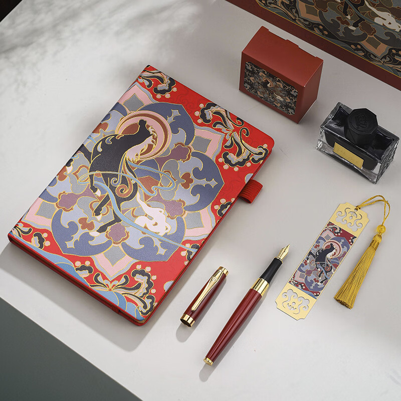 DUKE公爵2026马踏祥云套装红色2气氛款铱金笔钢笔墨水笔自用书写送人自用书写顺滑可用墨囊 天马赐福（敦煌酒红）