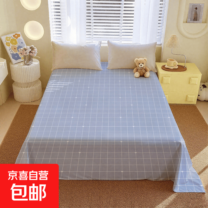 ins加厚磨毛床单非全棉纯棉纯色被单单件垫单人2025新款四季通用 灰色格格巫 220cm*230cm 适用1.8米2.0米床