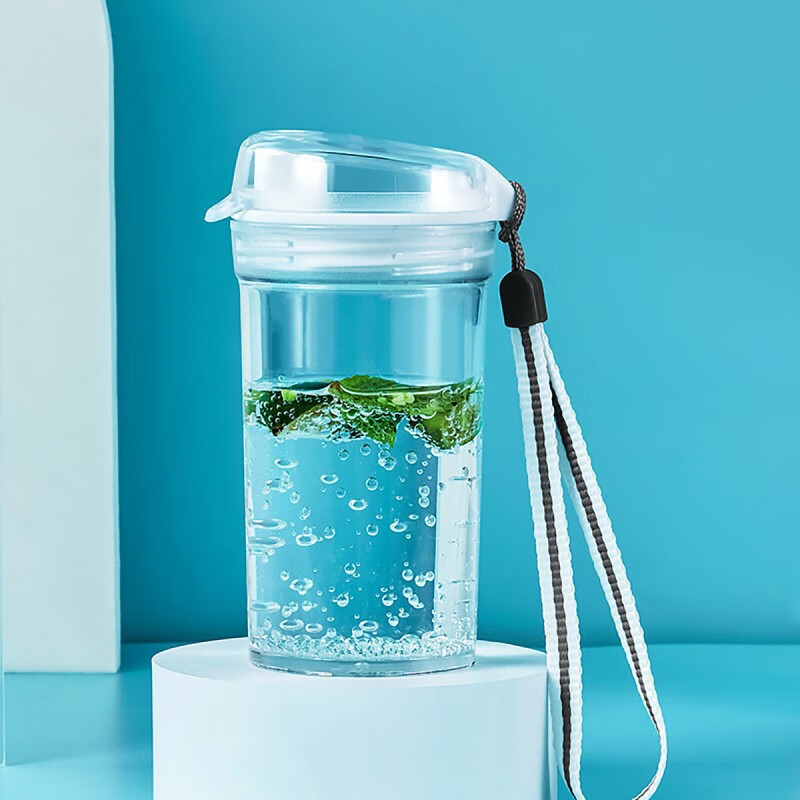 特百惠(tupperware) mini晶彩茶韵随心杯防漏便携水杯儿童杯 珍珠白