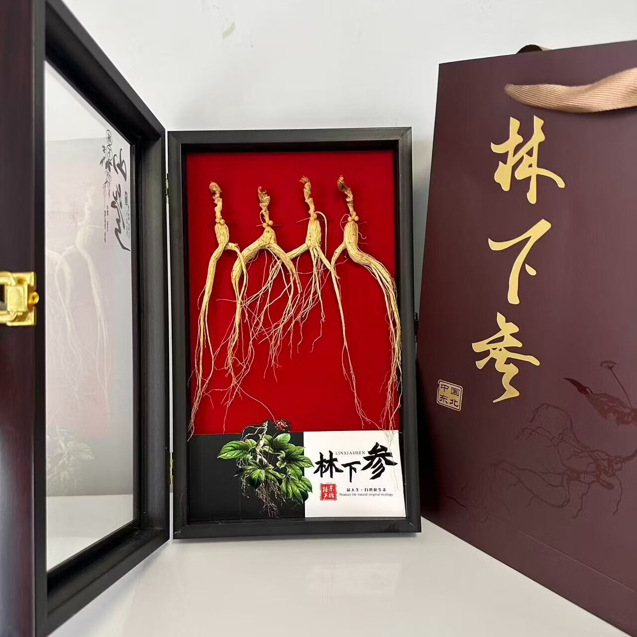 老吕头【销量过万】长白山人参西洋参片人参礼盒罐装开袋即食送礼 林下山参 4支*1盒 礼盒装赠礼袋