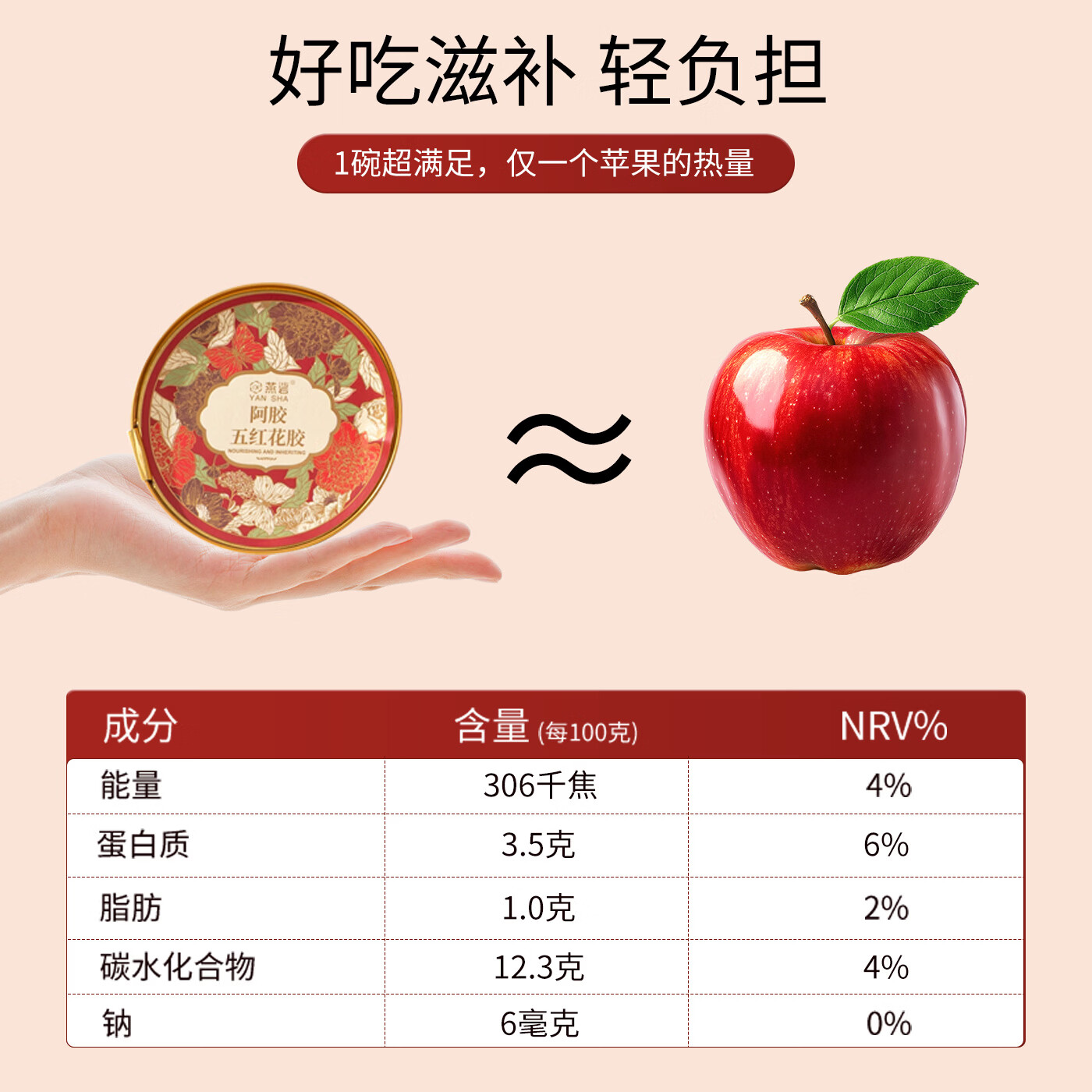燕硰即食阿胶五红花胶252g*8碗鱼胶羹女性滋补营养礼品节日送长辈礼盒 252g*8碗