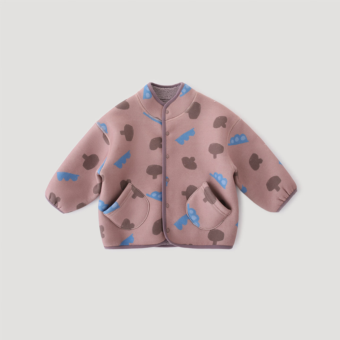 巴厘小猪儿童外套秋冬季加绒外出服男童保暖衣服女童洋气立领上衣宝宝冬装 粉茸幻境 80