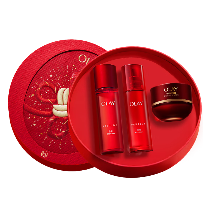 玉蘭油（OLAY）全新大紅瓶水乳液超紅瓶油霜抗皺緊致面霜套裝生日新年禮物女白鹿