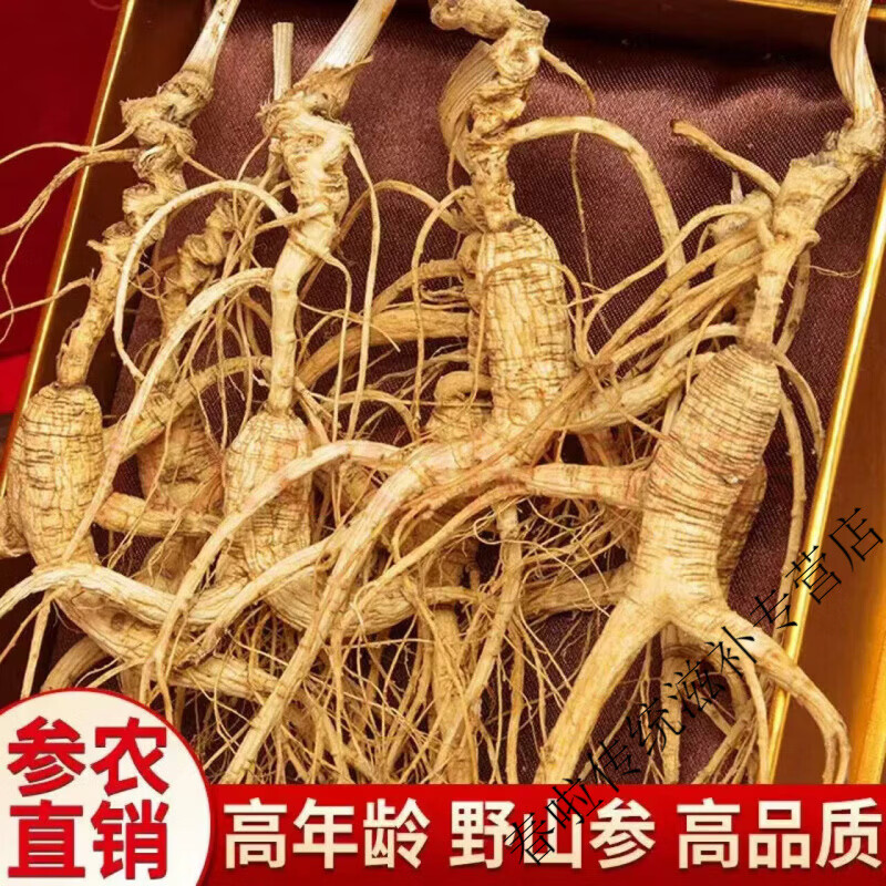 【同款特级野生人参30年】吉林长白山林下籽参整枝煲汤泡水 【礼盒装】约30年2支装 2支*1盒 正宗长白山30年林下籽参 野外撒籽 自然生长高品质