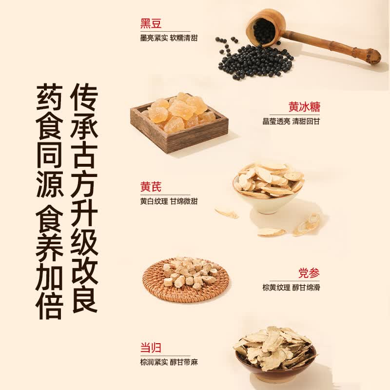 西知堂当归黄芪党参黑豆500g九蒸九晒即食零食熟黑豆手工古法熬制正品 巩固装【买三送二】 500g*5罐