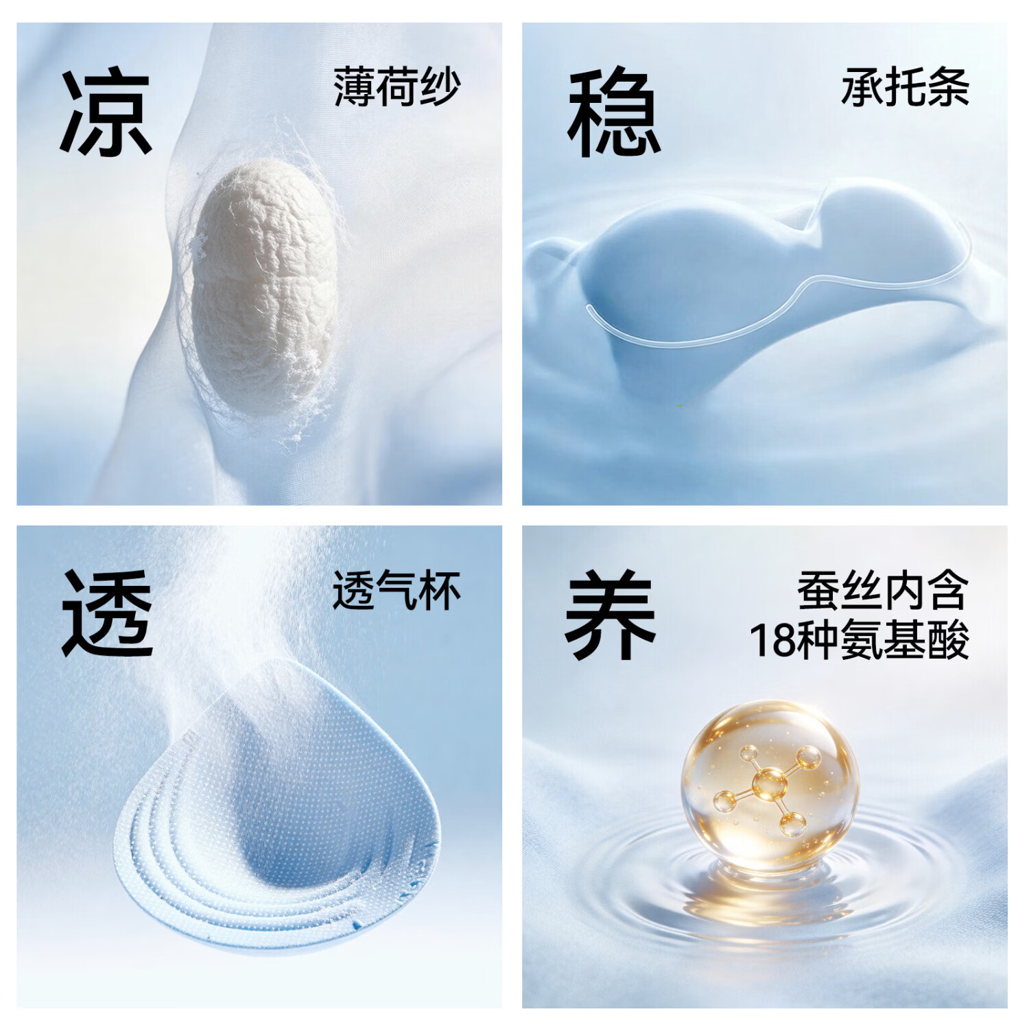 草本初色孙怡同款内衣女2026年新款超薄凉感透气小胸聚拢无痕收副乳文胸女 粉底肤＋梦境黑 【两件更优惠】 M 【建议91-110斤 34/75ABC】