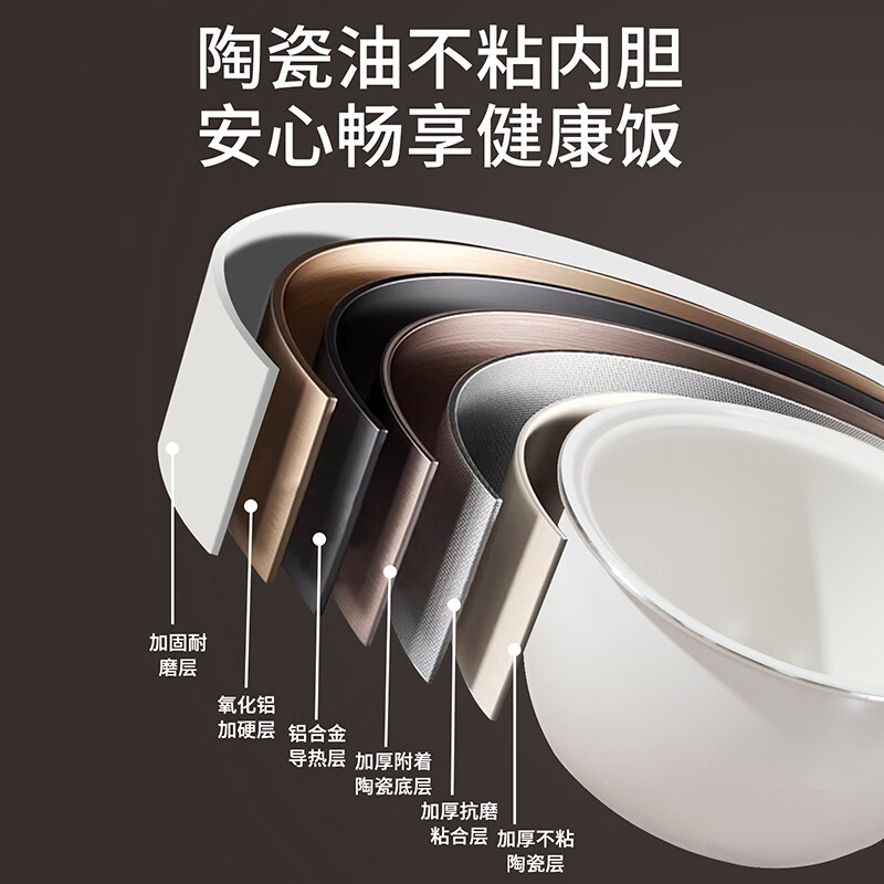 三角牌（Triangle）电饭煲 家用大容量简易操作老式西施煲不粘内胆柴火饭小型电饭锅带蒸笼 6L 升级陶瓷油厚釜胆（适用5-9人）