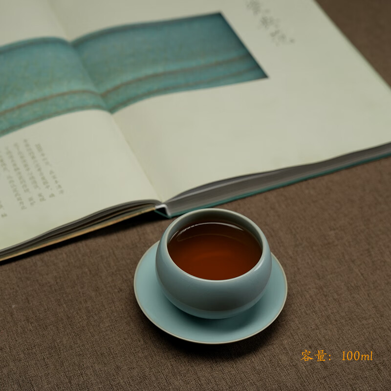 汝誉天下汝窑茶具茶杯主人杯禅定杯河南非遗汝州汝瓷手工天青冰裂开片可养 禅定杯100ml