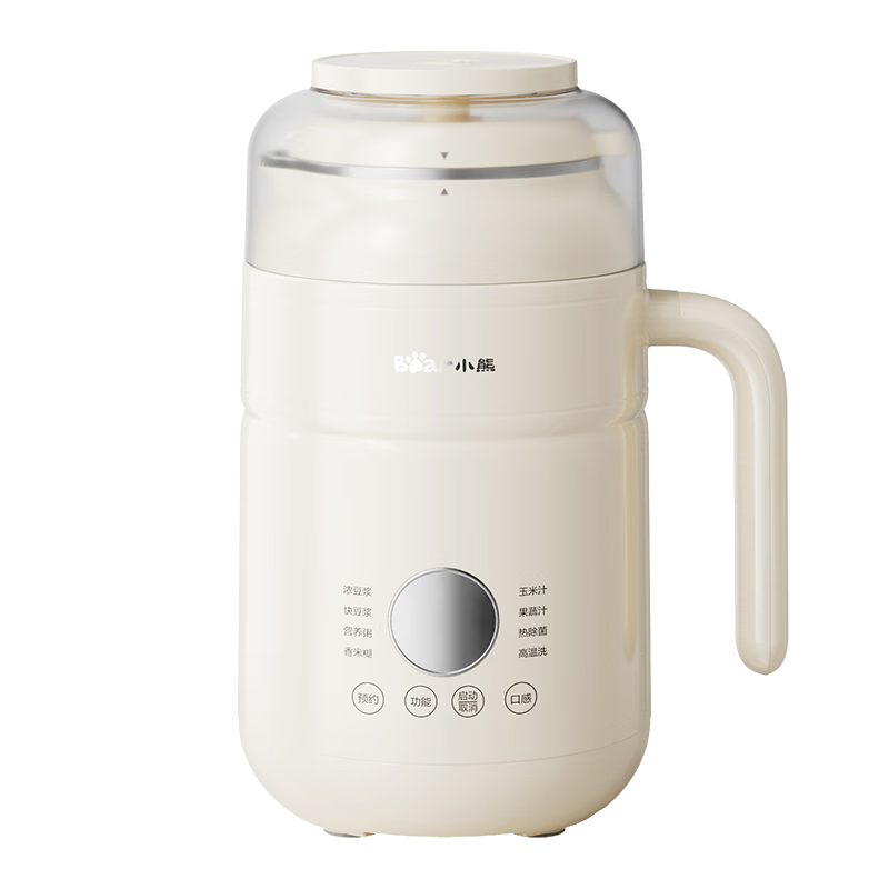 小熊（Bear）可拆洗豆浆机迷你0.6L轻巧容量1-3人用破壁机免滤快豆浆一键清洗小型家用多功能辅食机料理机P05Z6