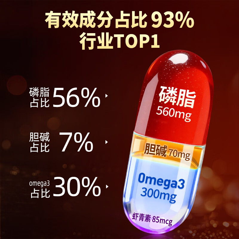 MegaRed脉拓南极双净胆碱磷虾油 深海鱼油美国原装进口高纯度1000mg30粒 【降脂护肝】双净磷虾油 30粒*1瓶
