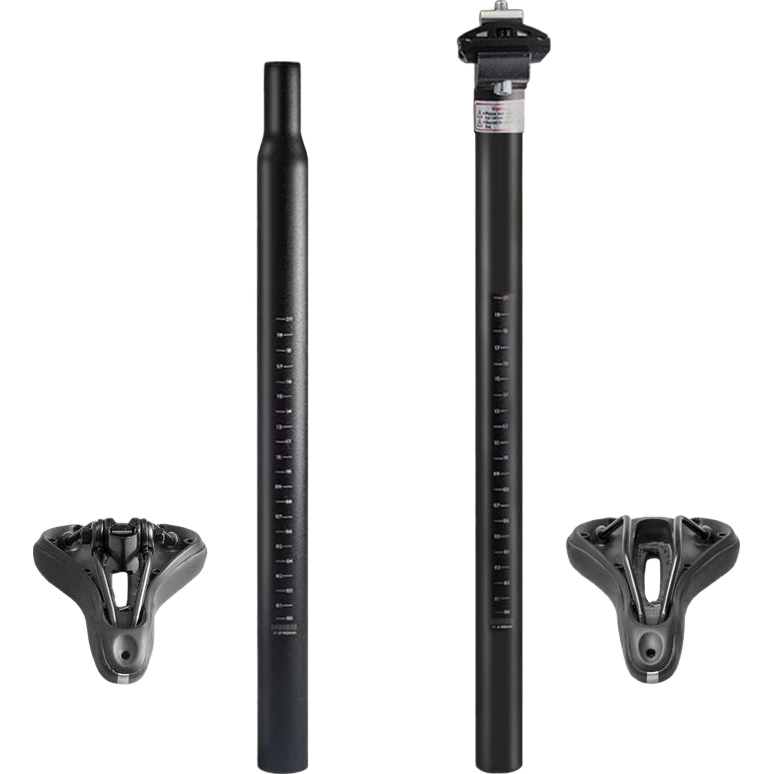 ROGTYO自行車坐墊帶桿山地車車座帶座管鞍座帶座桿單車座椅桿鞍座管座桿 25.4X350mm縮頭座管+避震座