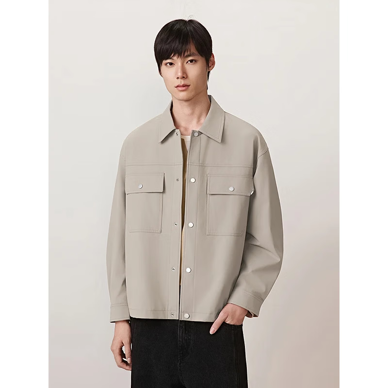 GXG男装 多款夹克合集 G24X213046卡其色翻领夹克 M