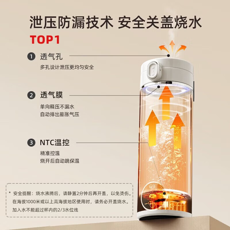 MI小米生态链同款【3C认证】便携式电热烧水壶Tyep-C恒温PD快充100W车载多功能烧水杯保温杯【次日达 0.5L 316Tyep-c快充双用款【15分烧开】 便携式烧水杯