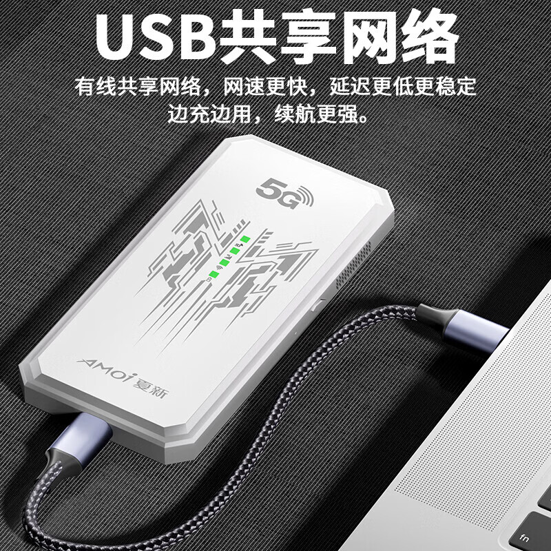 夏新5g随身wifi6移动无线免插卡高速车载千兆双频mifi便捷式全国通用路由器无限流量2025款电竞办公 【石墨灰】双核智芯 全程高速