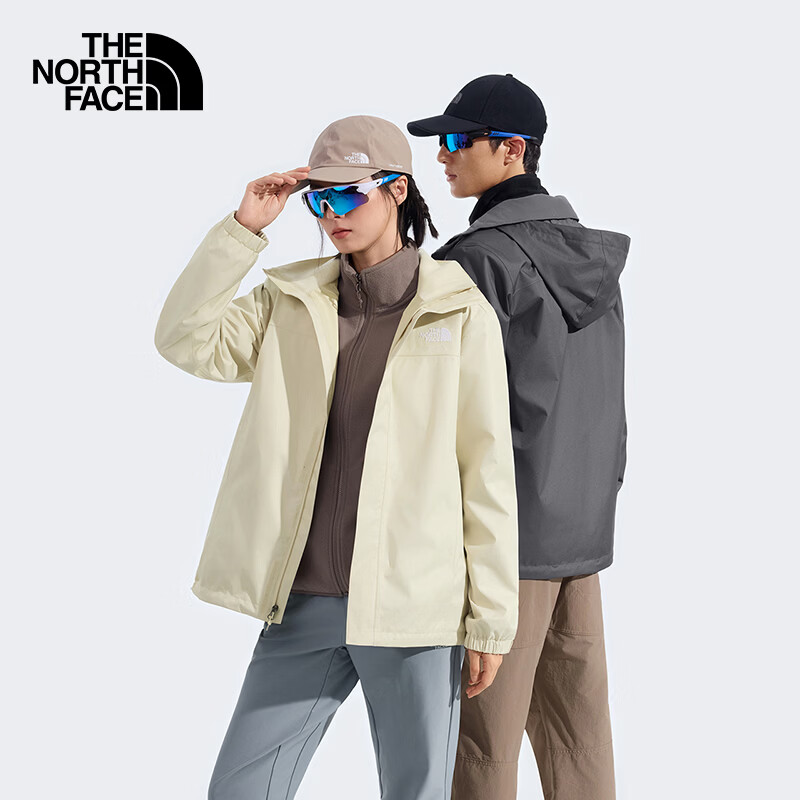 The North Face北面硬壳冲锋衣男防水户外春夏新品 砾石沙/3X4 L