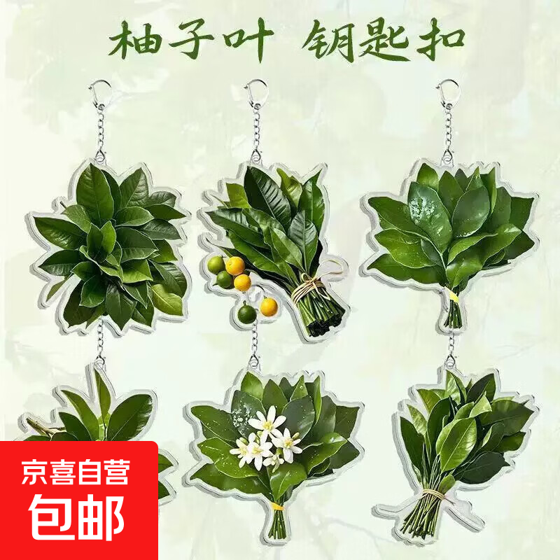 柚子叶挂件玩偶好运挂饰去霉运毛绒玩具可爱书包创意包包钥匙扣 柚子叶亚克力挂件【随机款】1个