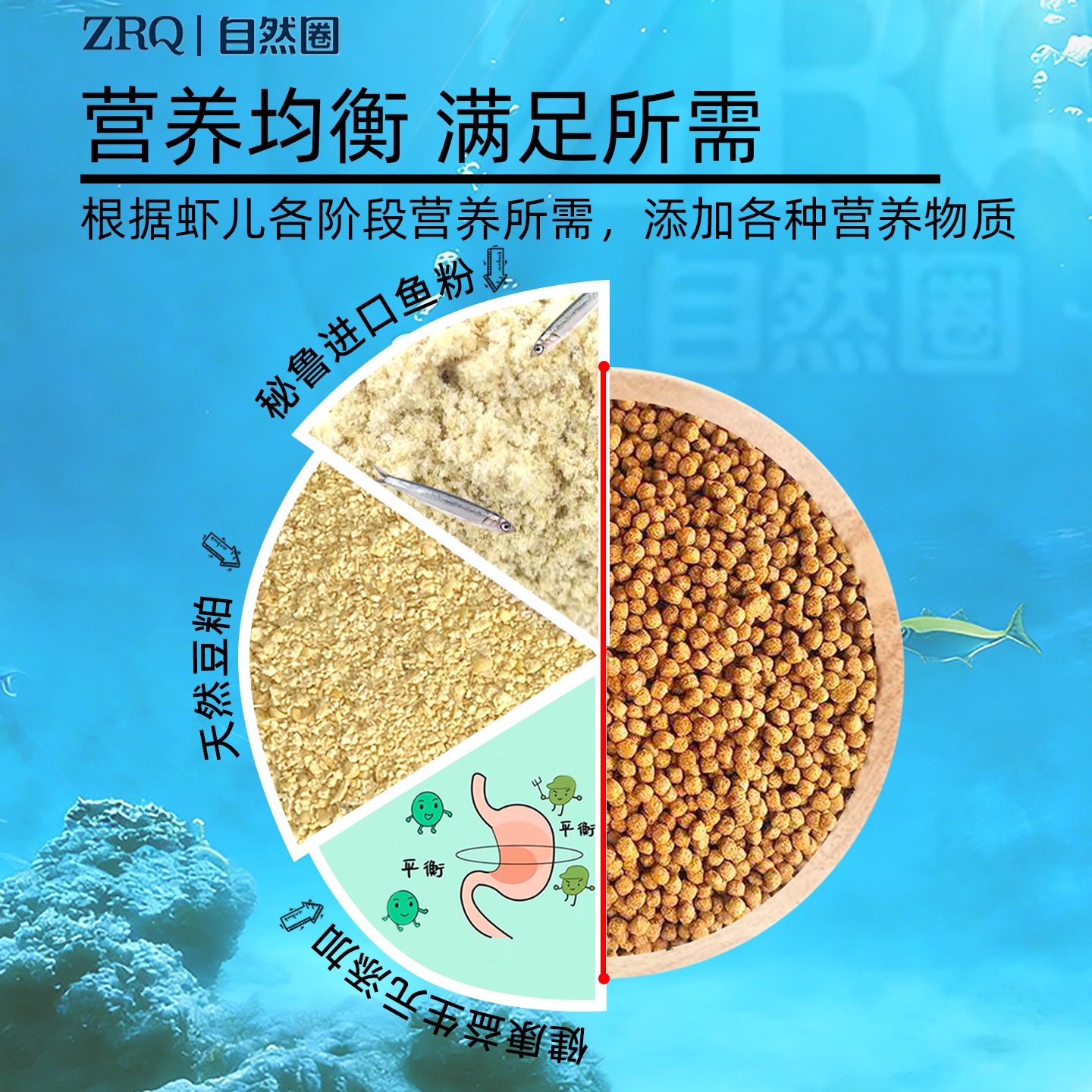 自然圈混养鱼饲料源头厂家直销通用型淡水鱼粮养殖鱼食膨化下沉型颗粒料 混养鱼饲料（30蛋白-漂浮-膨化料3.0mm粒径）10斤