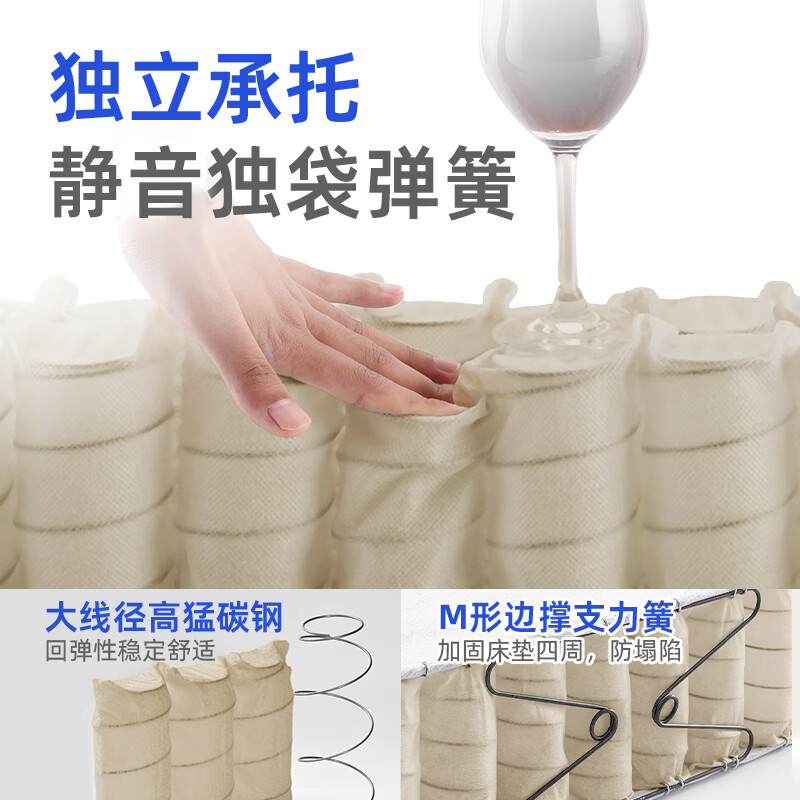 百格慕 BIGEMO独立袋装静音弹簧床垫席梦思家用卧室大床垫子榻榻米高箱床垫定制 恒温透气款【26厘米】 150*190CM