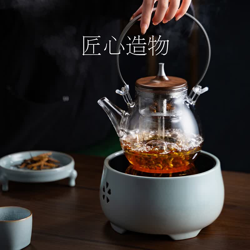 尚明（SAMADOYO）RH100家用煮茶电陶炉专用煮茶器不挑锅具汝窑静音电茶炉煮茶炉新型自动上水高档围炉煮茶煮茶炉 江山揽胜(方)【断电保护】