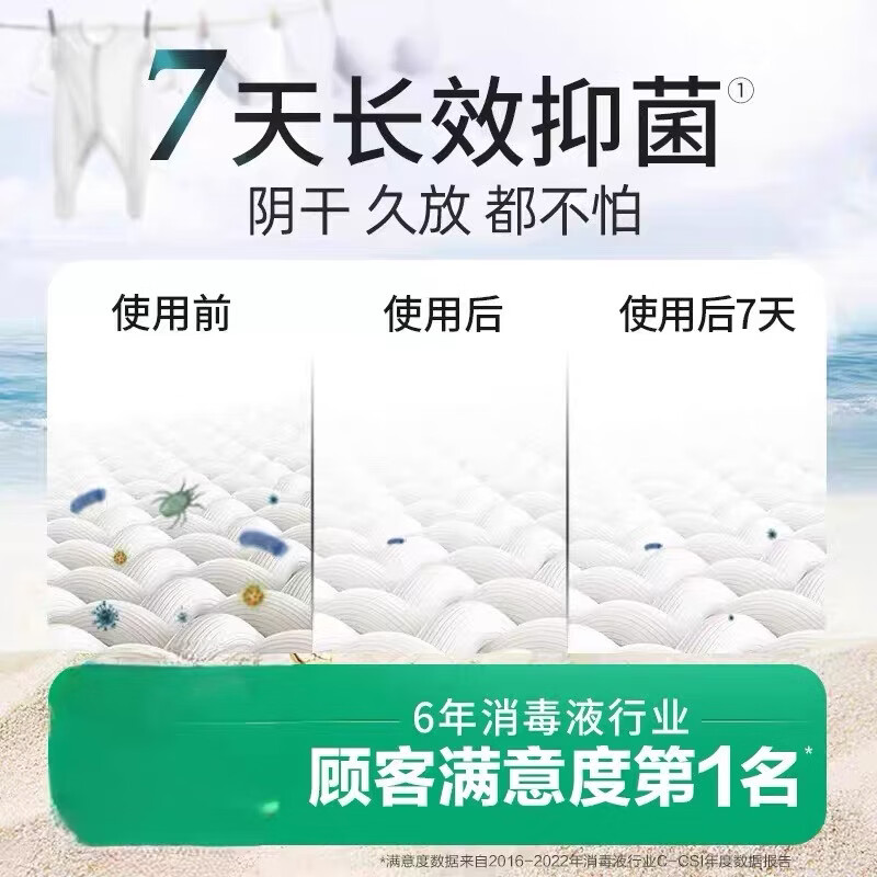 滴露衣物消毒除菌液高效杀菌除螨除味内衣裤清洁可配洗衣液消毒液用 两瓶装