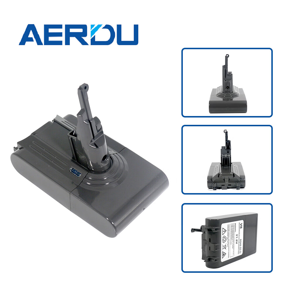 AERDU适配于平替原装戴森DYSON手持吸尘器锂电池V6 V7 V8 V10 V11 V12 3000mAh通用大容量SV10 SV12 V15 平替V8款吸尘器电池3000mAh