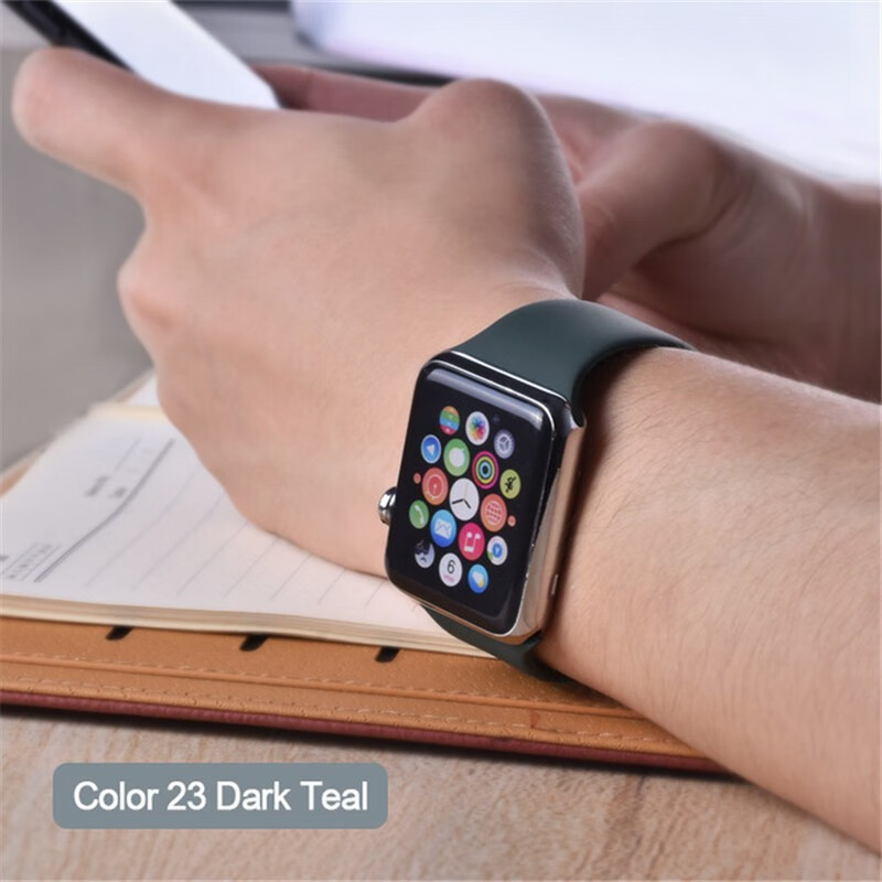 iwatch7代硅胶款表带 apple watch6/se/5/4/3/2代表带 苹果手表表带