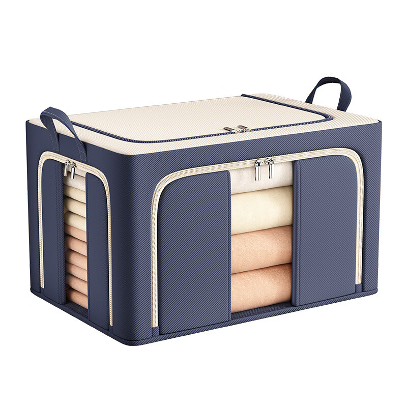 狄狮顿牛津布衣服收纳箱家用装衣物被子百纳箱布艺可视窗衣柜专用整理箱 紫罗兰--加厚牛津布【单视窗】 30#(长40*宽30*20cm)