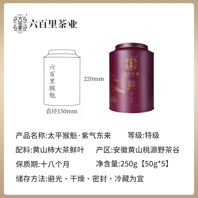 六百里太平猴魁 特級(jí)手工綠茶250g罐裝送禮用茶葉 250g 特級(jí)半斤口糧裝