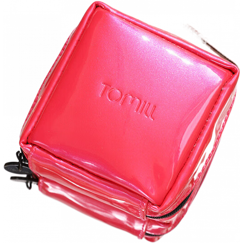 ToMill口紅收納包小包口紅包小號便攜迷你隨身補妝包化妝包女便攜口紅盒 星空小方包-玫紅色