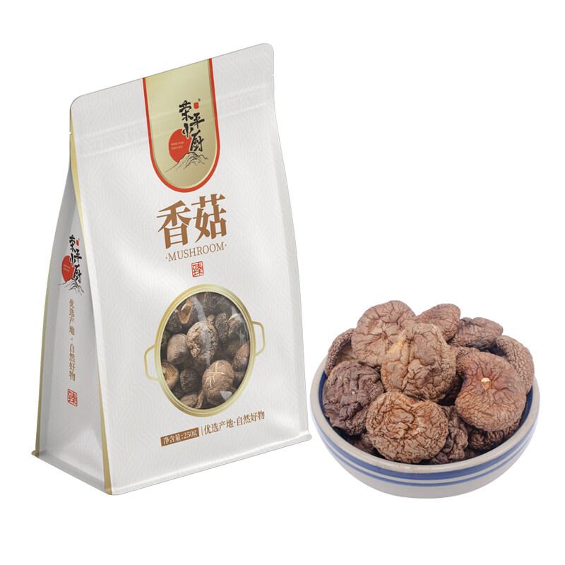 荣平小厨香菇250g古田特产珍珠香菇冬菇蘑菇干货香菇金钱菇煲汤