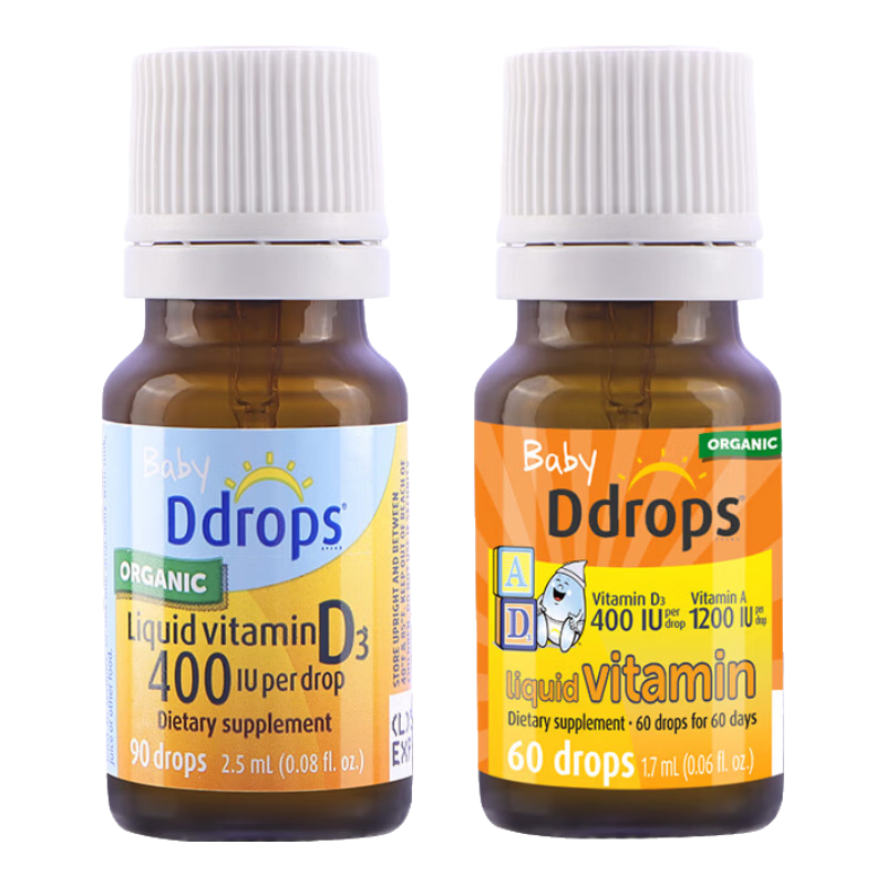 Ddrops滴卓思成人維生素d3k2 MCT油三合一陽光滴瓶男女備孕婦復合促鈣vd 【出生-1歲】嬰兒ad+嬰兒d3/ 1瓶*1瓶