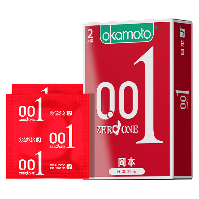 冈本（OKAMOTO）避孕套 001超薄2片 男女用0.01mm聚氨酯安全套套成人情趣计生用品