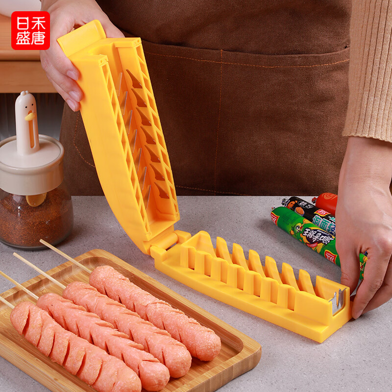 日禾盛唐多功能烤肠香肠切花器穿串扒皮一体机淀粉肠火腿肠切花厨师用 【烤香肠切花器】送串肠器